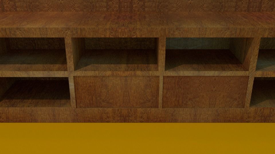 TV Stand Low-poly 3D model_4