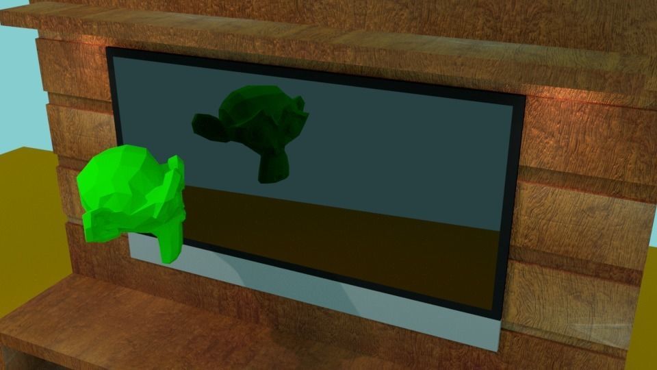 TV Stand Low-poly 3D model_6