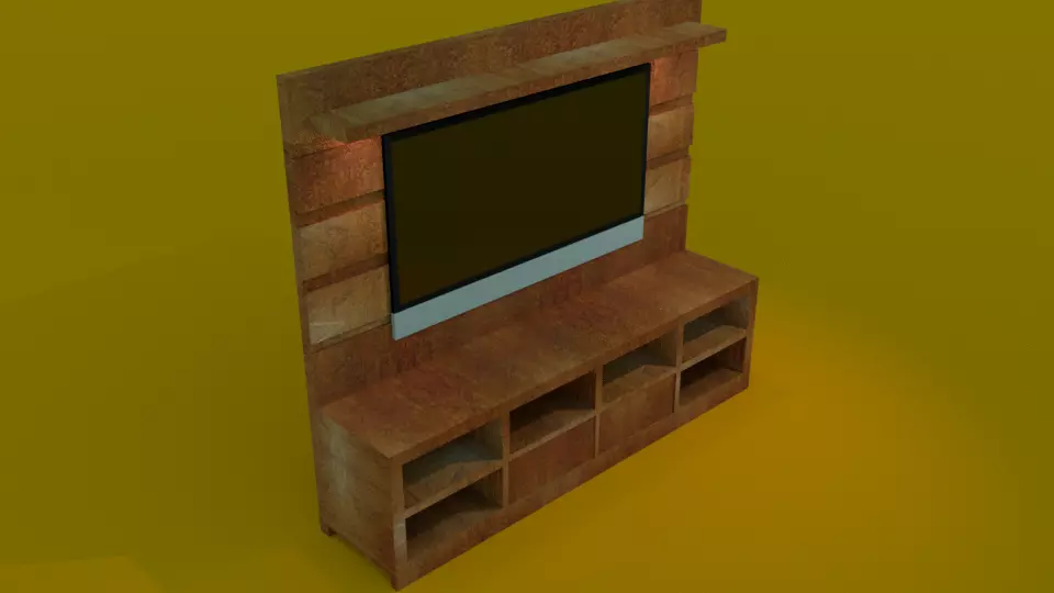 TV Stand Low-poly 3D model_0