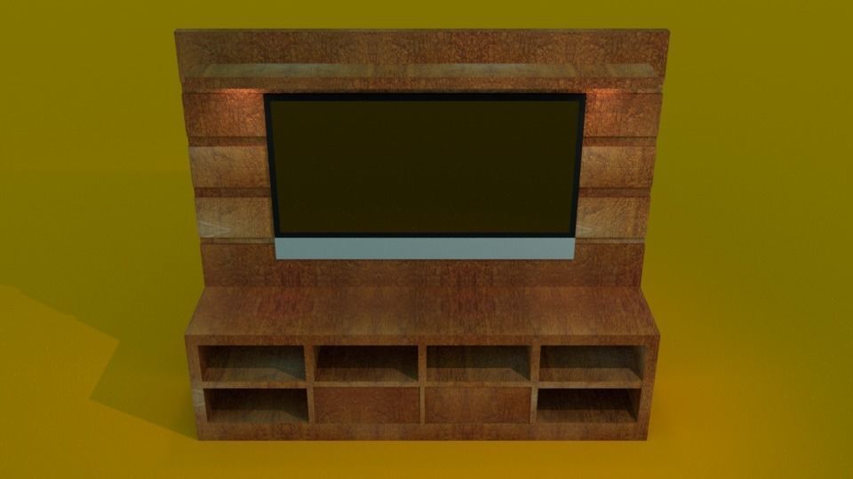 TV Stand Low-poly 3D model_1