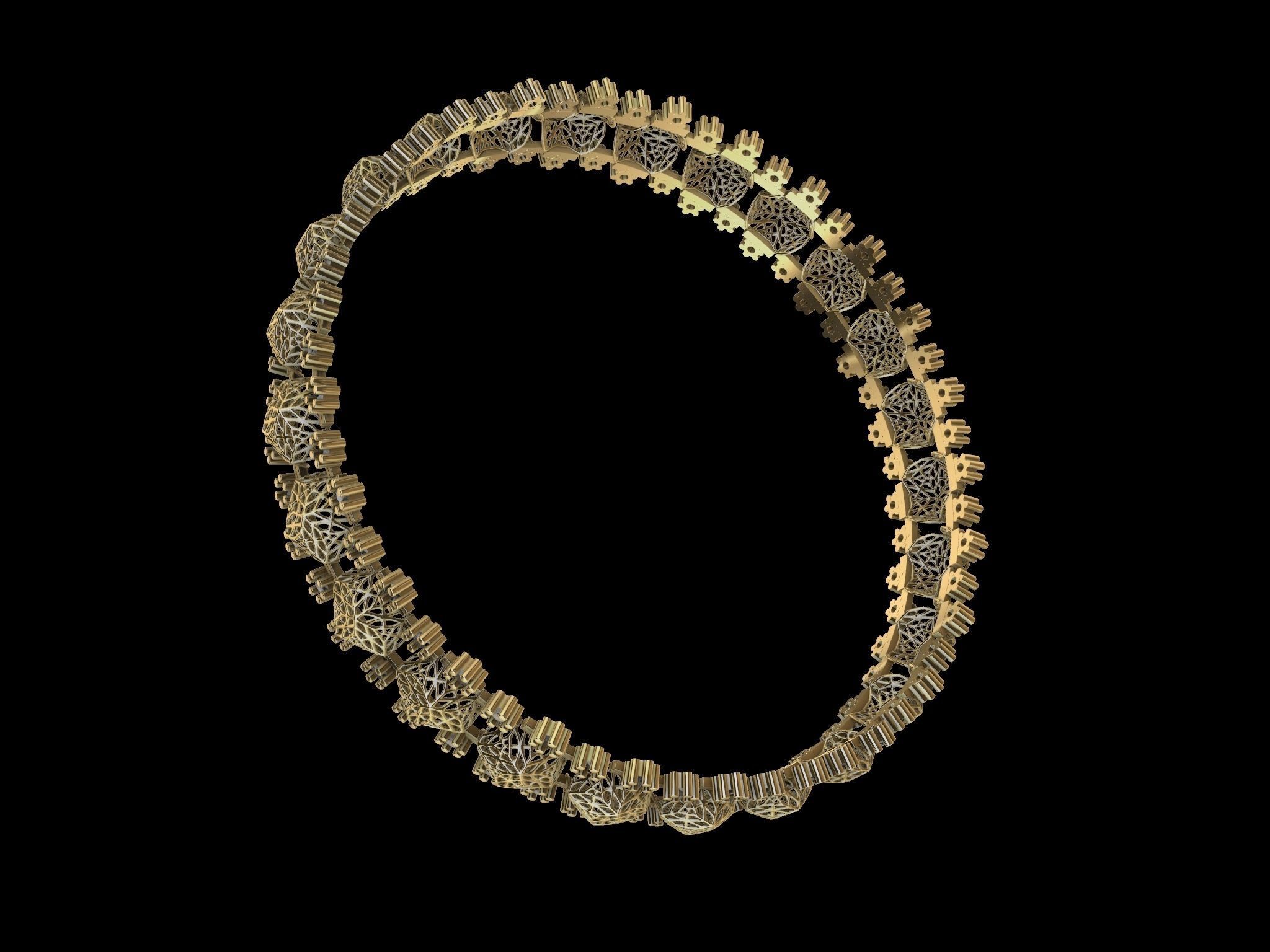 jali diamond bangle stl verified 3D print model_13