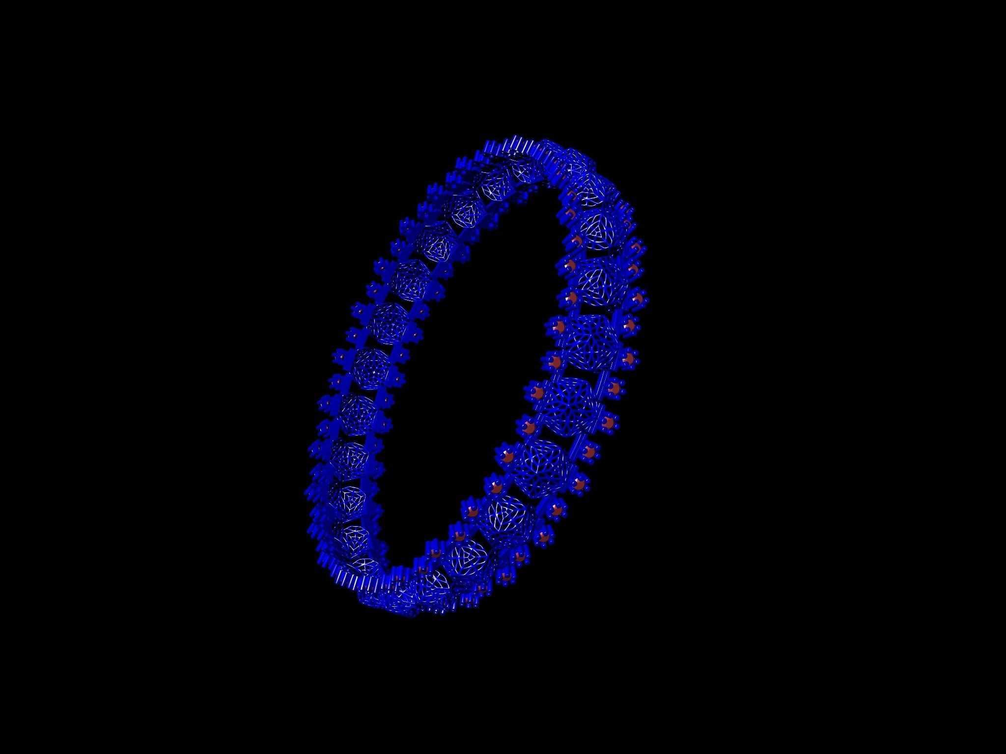 jali diamond bangle stl verified 3D print model_18