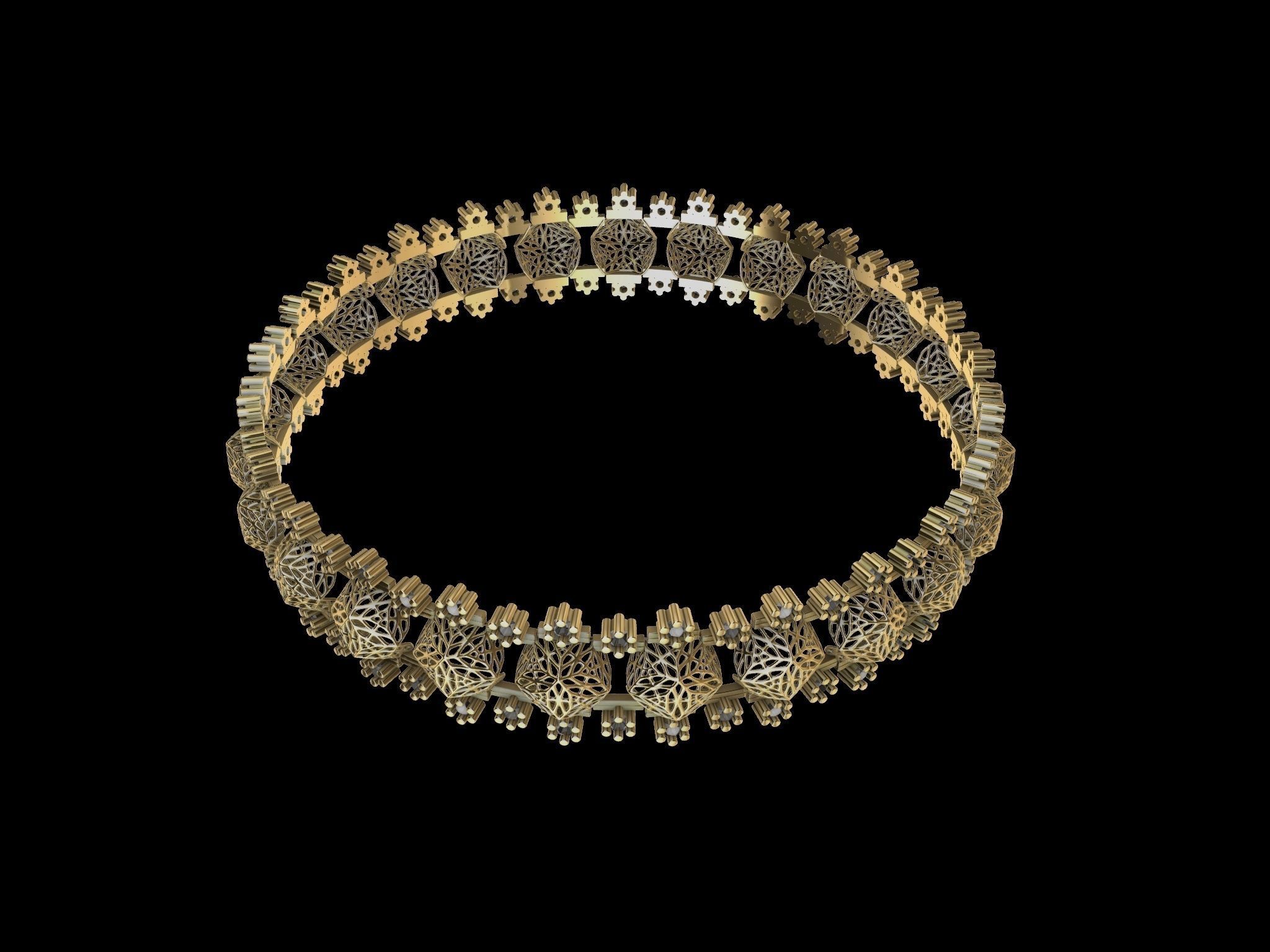 jali diamond bangle stl verified 3D print model_12