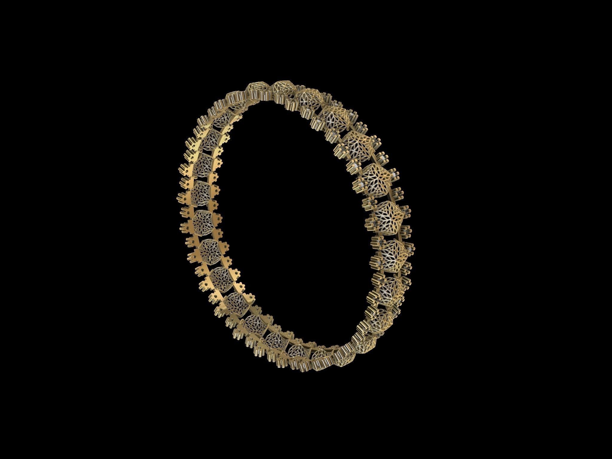 jali diamond bangle stl verified 3D print model_3