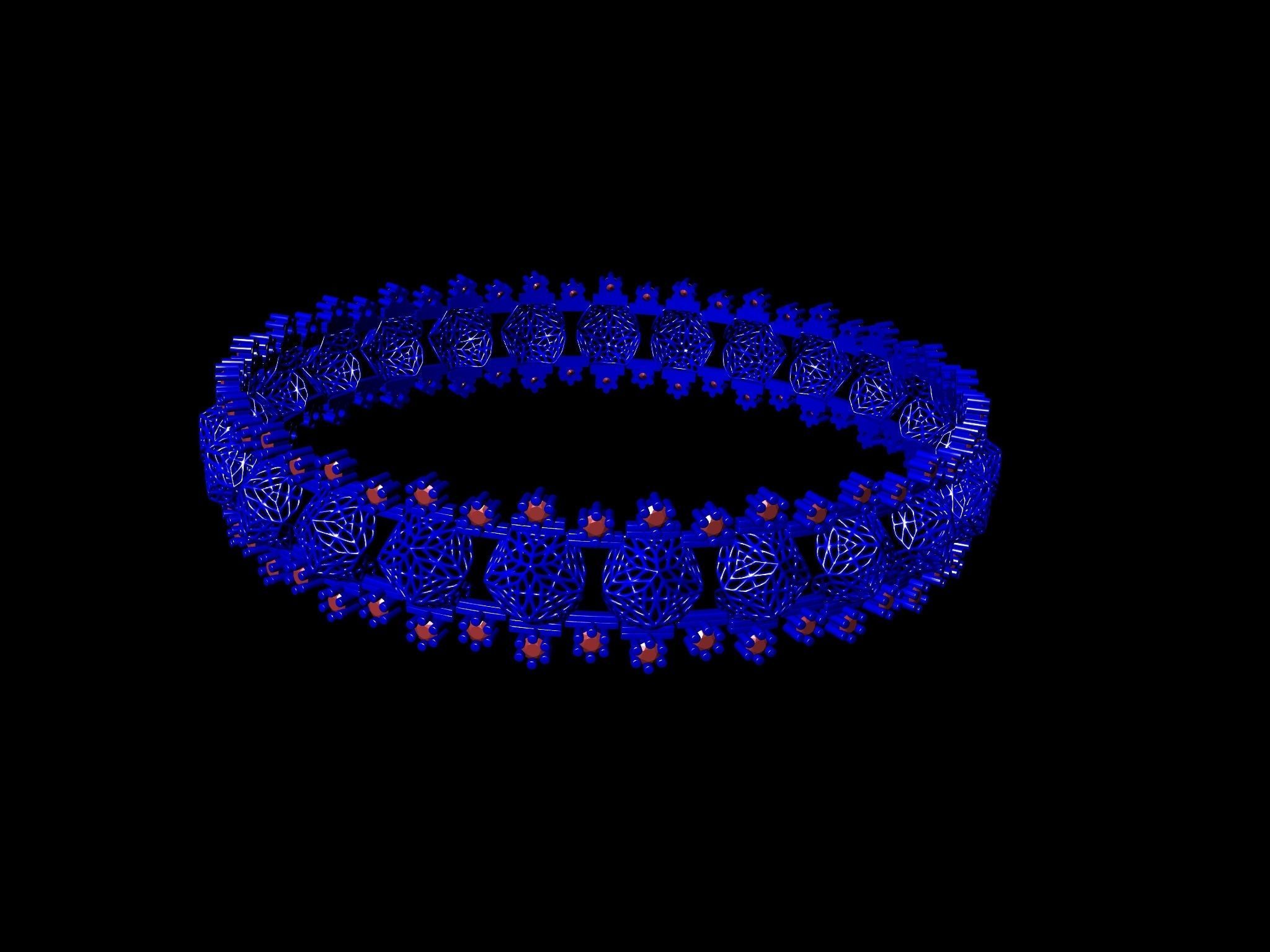 jali diamond bangle stl verified 3D print model_21