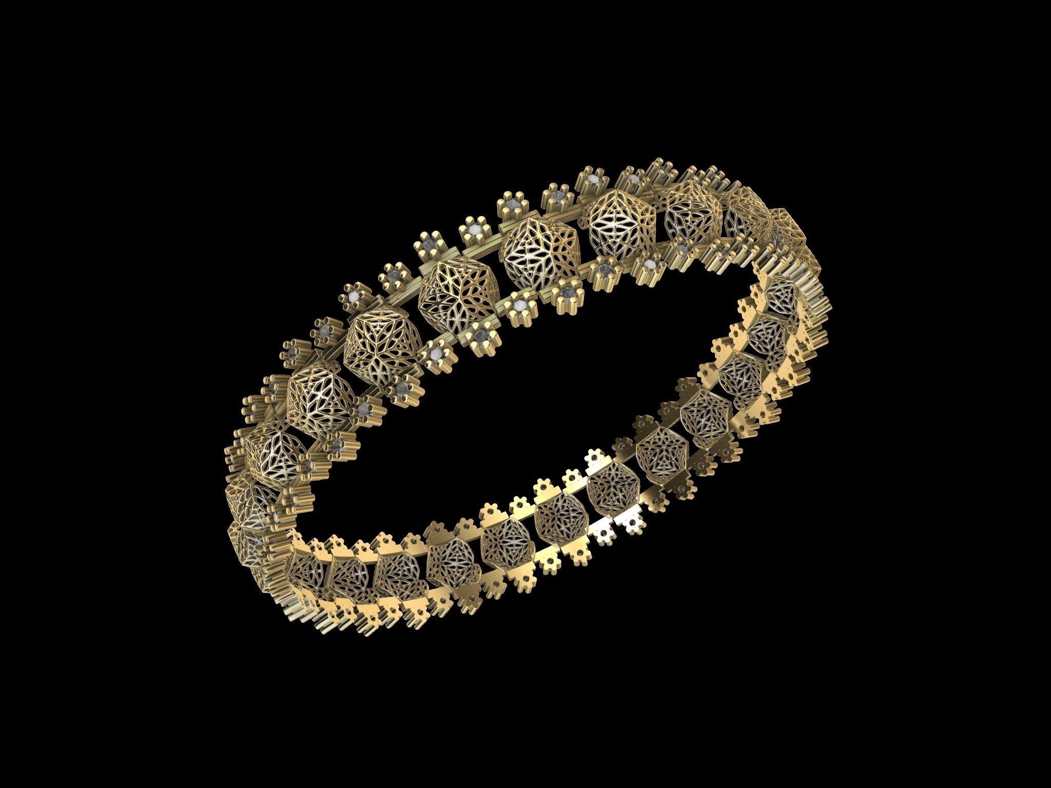 jali diamond bangle stl verified 3D print model_11