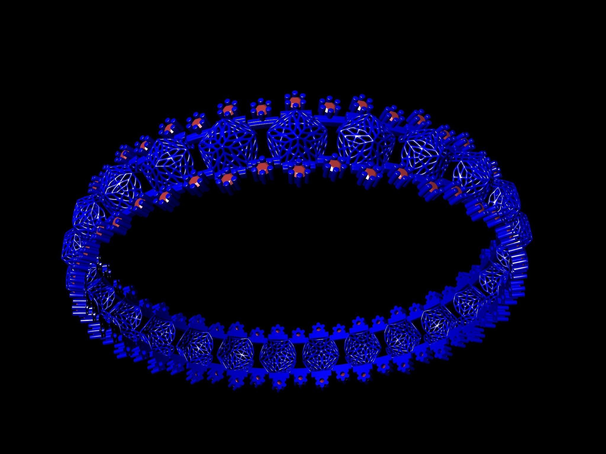 jali diamond bangle stl verified 3D print model_14