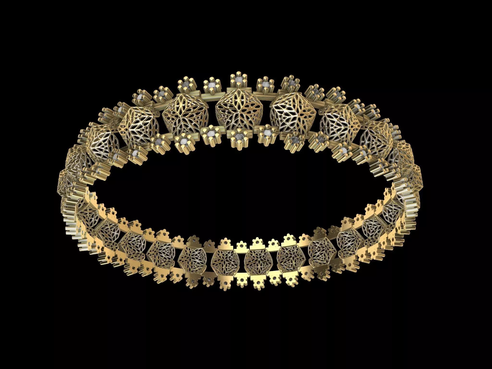 jali diamond bangle stl verified 3D print model_0