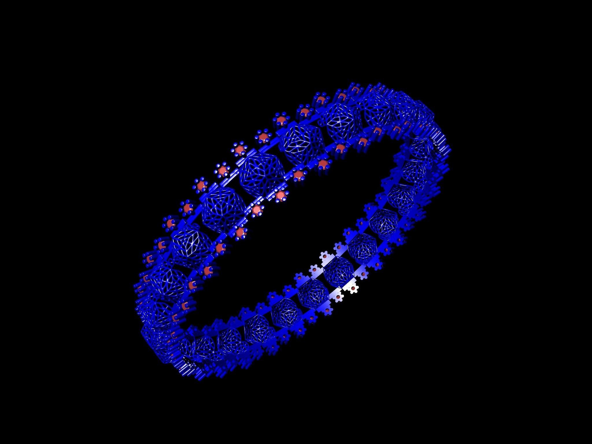 jali diamond bangle stl verified 3D print model_15