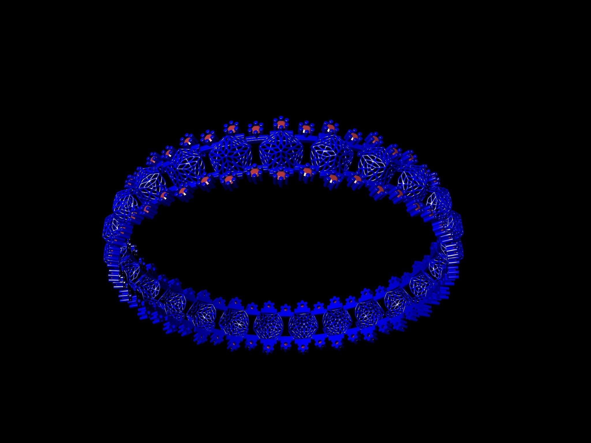 jali diamond bangle stl verified 3D print model_22