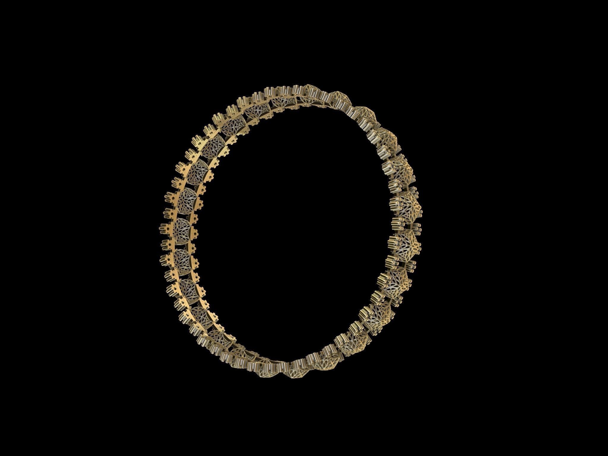 jali diamond bangle stl verified 3D print model_5