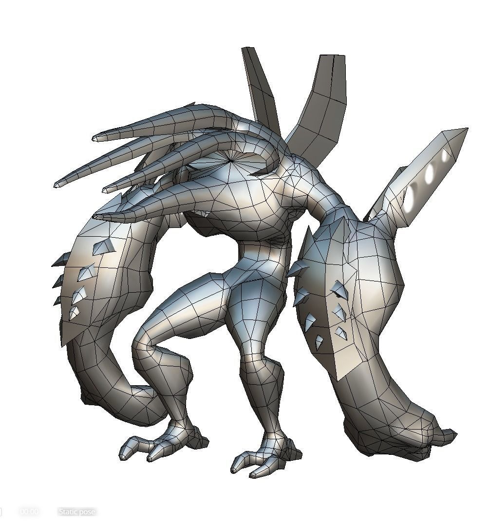 mystical monster with tentacles and big hand Low-poly 3D model_10