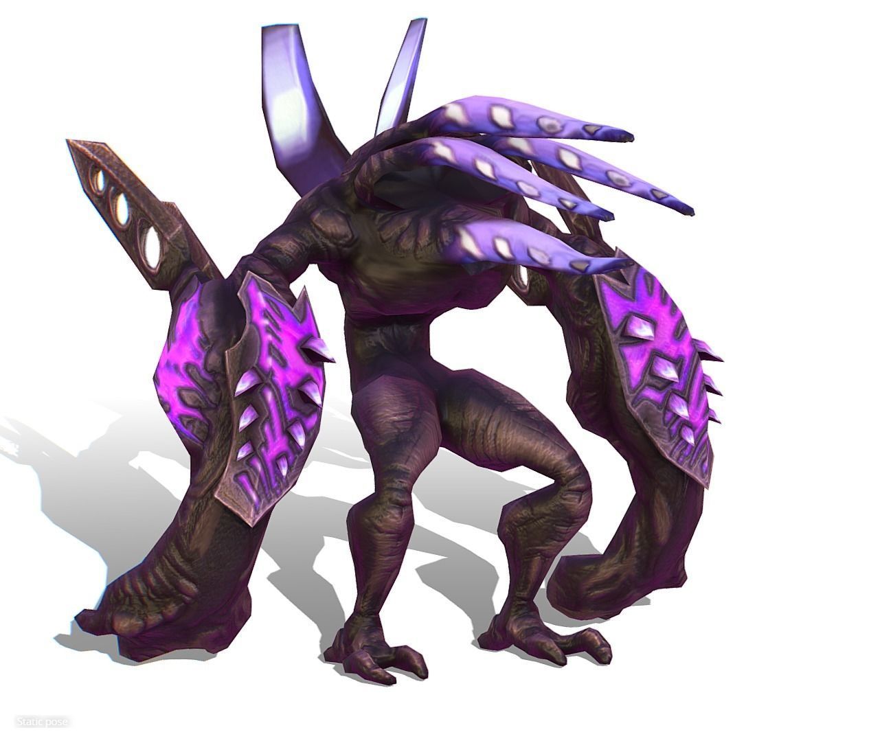 mystical monster with tentacles and big hand Low-poly 3D model_1