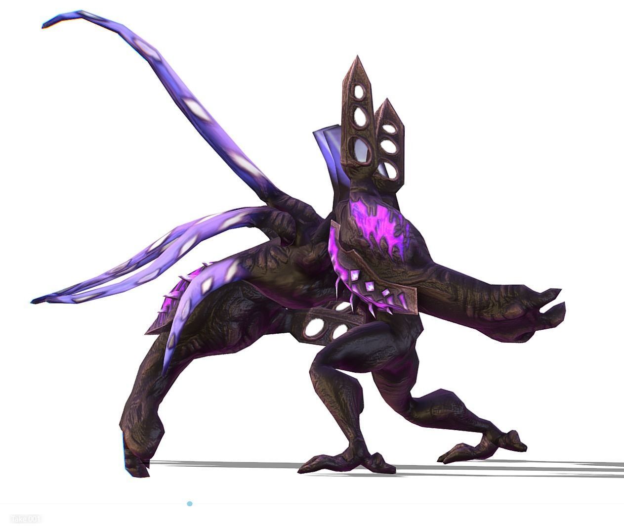 mystical monster with tentacles and big hand Low-poly 3D model_8