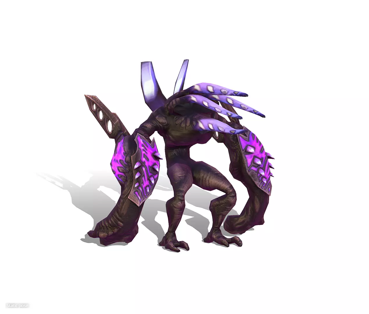 mystical monster with tentacles and big hand Low-poly 3D model_0