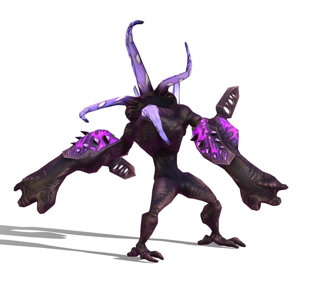 mystical monster with tentacles and big hand Low-poly 3D model_11