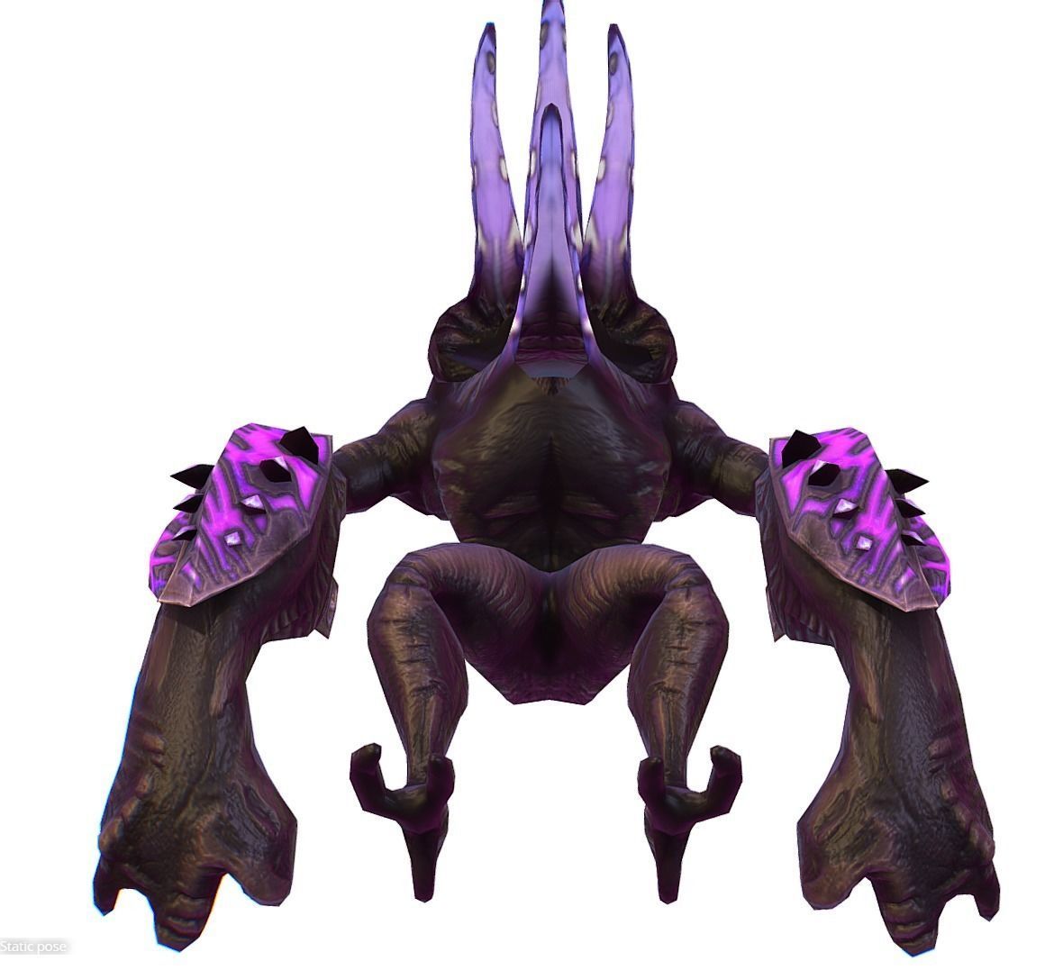 mystical monster with tentacles and big hand Low-poly 3D model_2