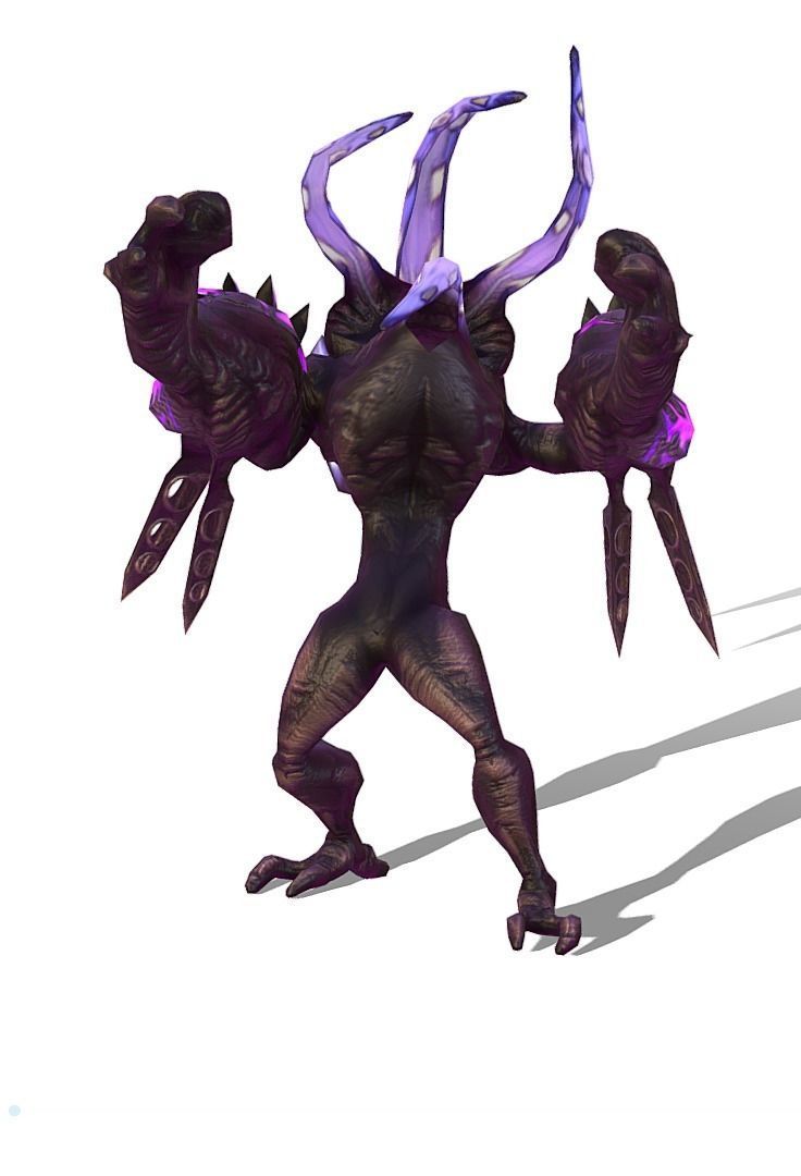 mystical monster with tentacles and big hand Low-poly 3D model_12