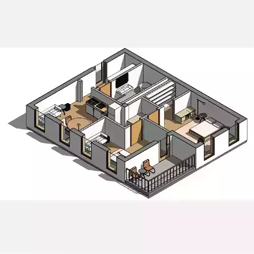 Apartment 75m2 - Revit