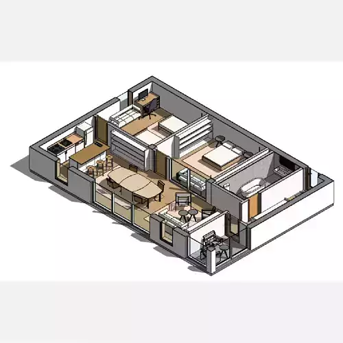 Apartment 100m2 - Revit
