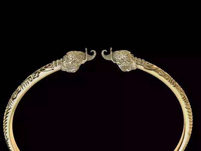 Elephant head bangle 3D print model