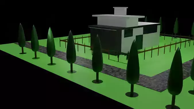 low poly home model in blender