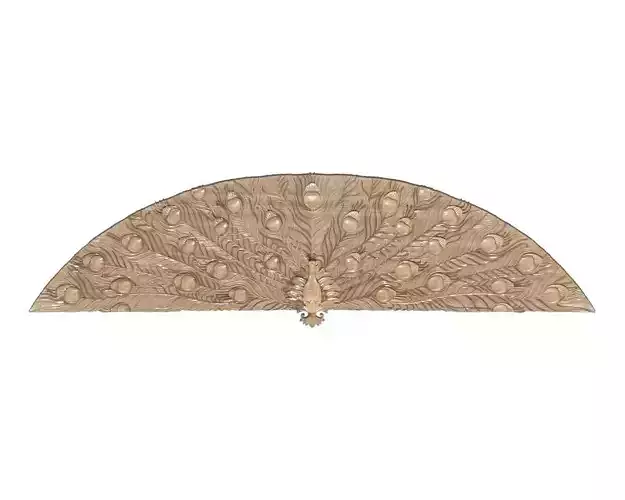 Cartouche-035 ornate peacock fan 3D model