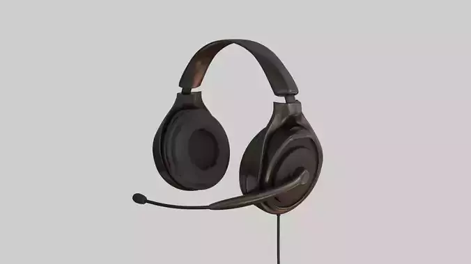 Headphone with Rig Low-poly 3D model