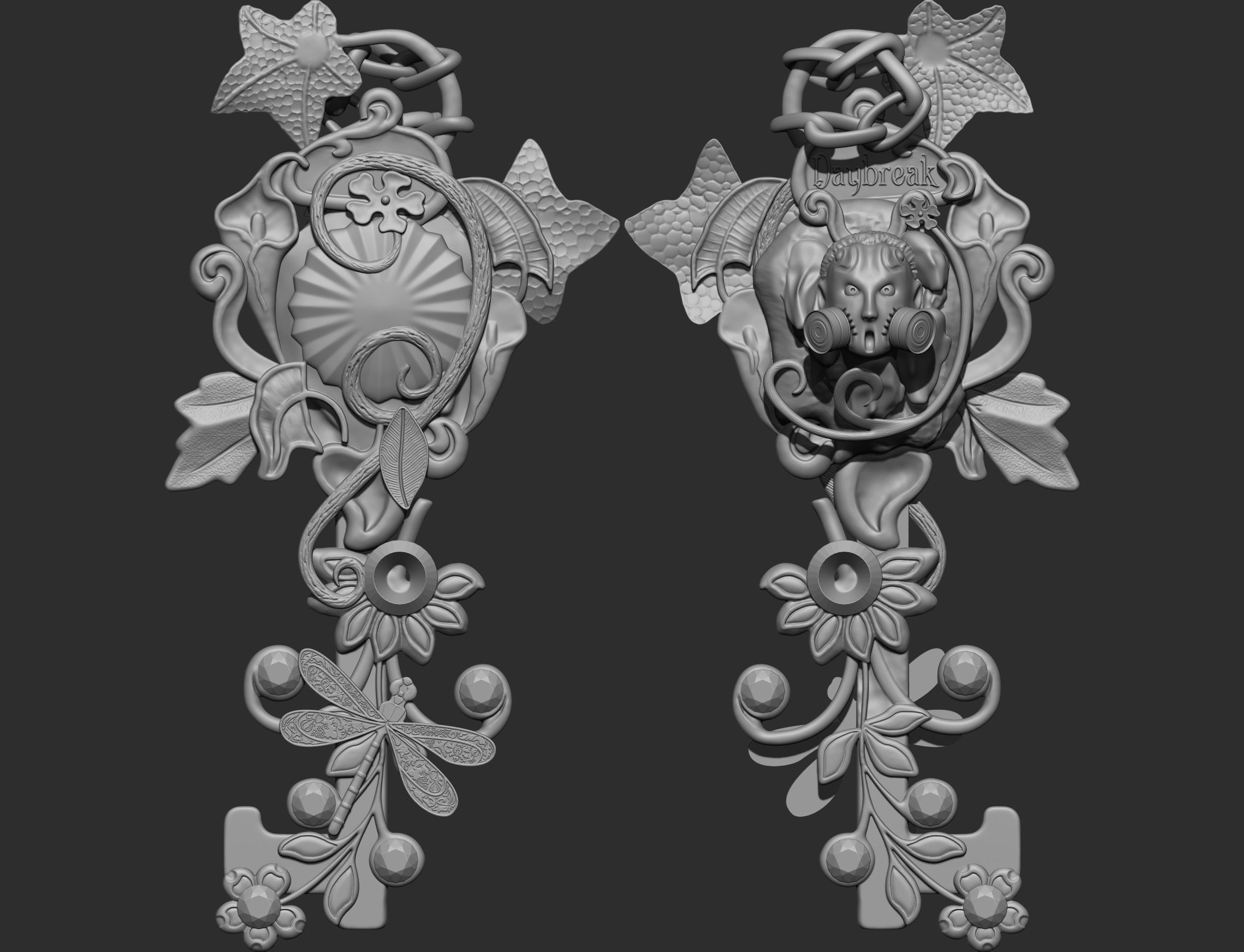 summer key 3D print model_2