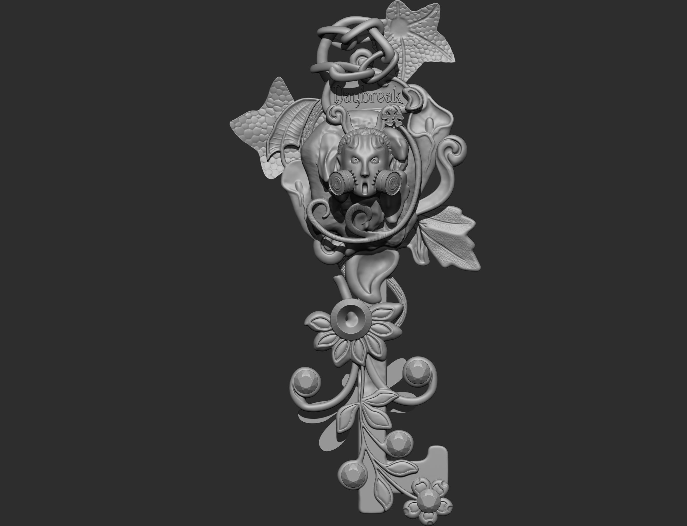 summer key 3D print model_4