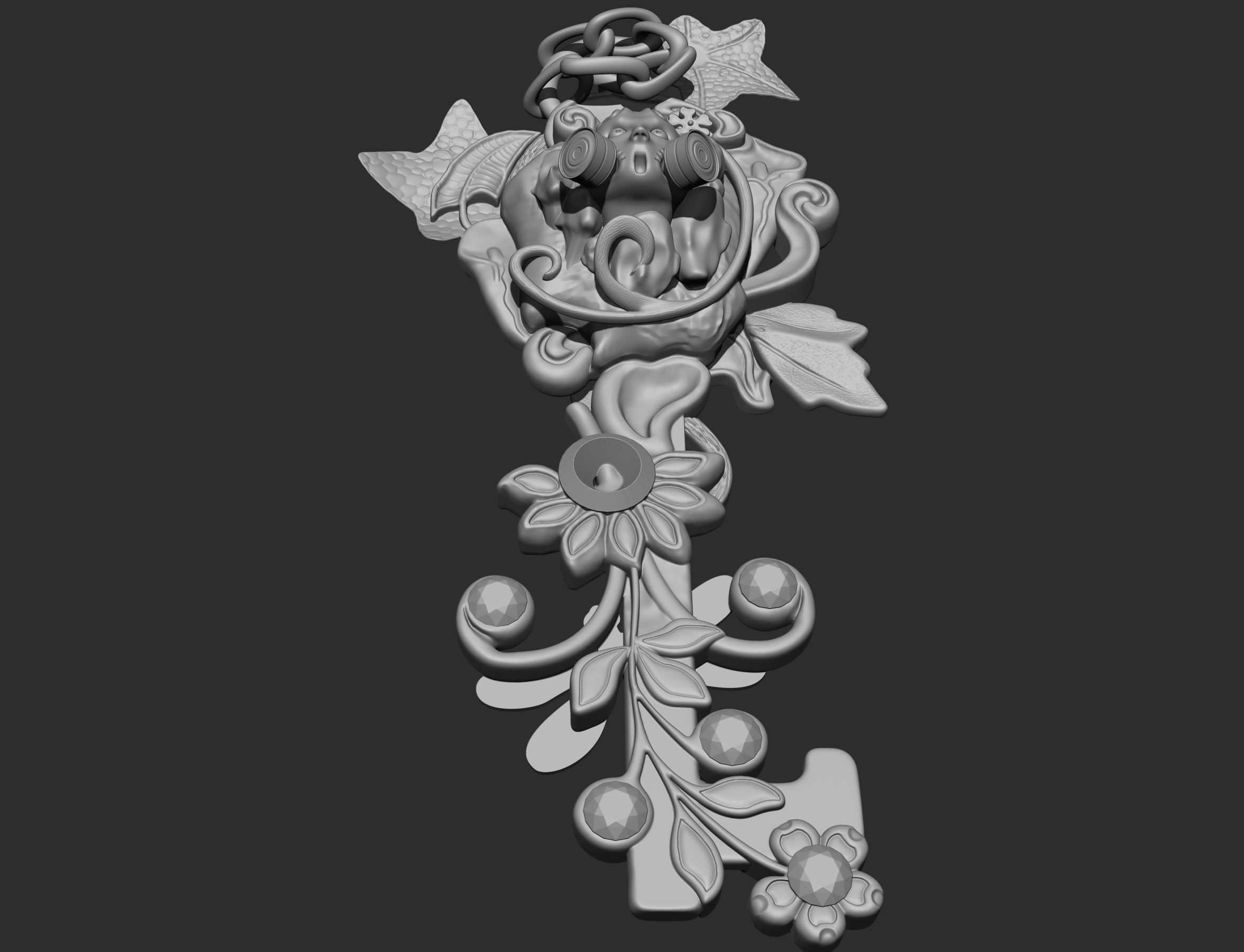 summer key 3D print model_9