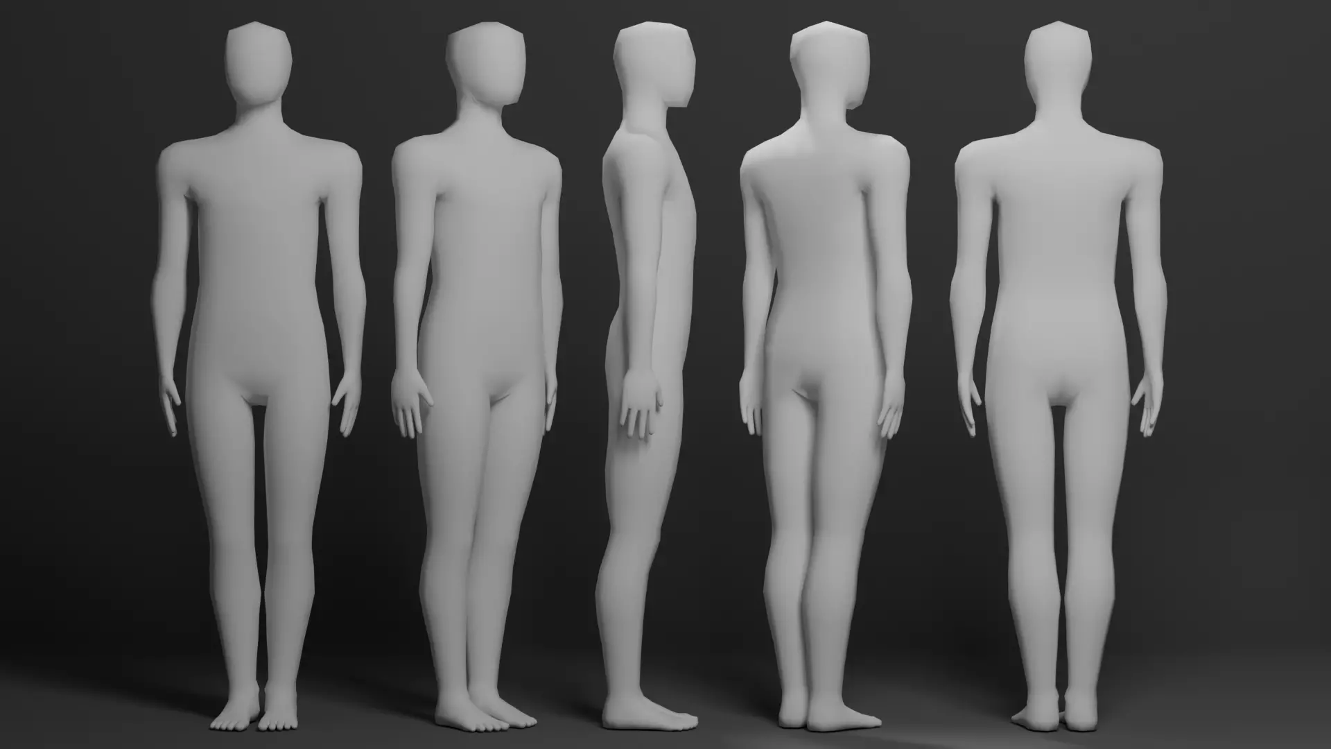 Basemesh Male Female 3D model_0