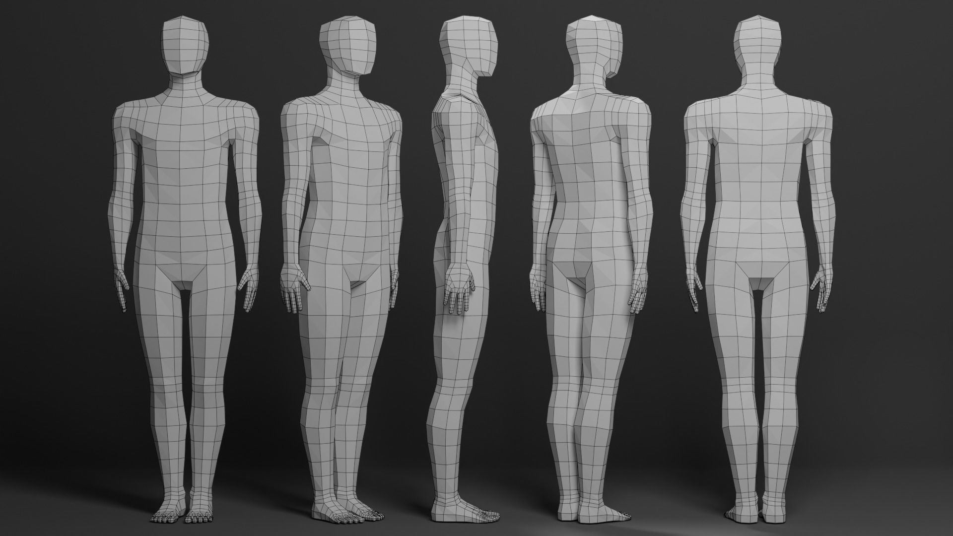 Basemesh Male Female 3D model_3