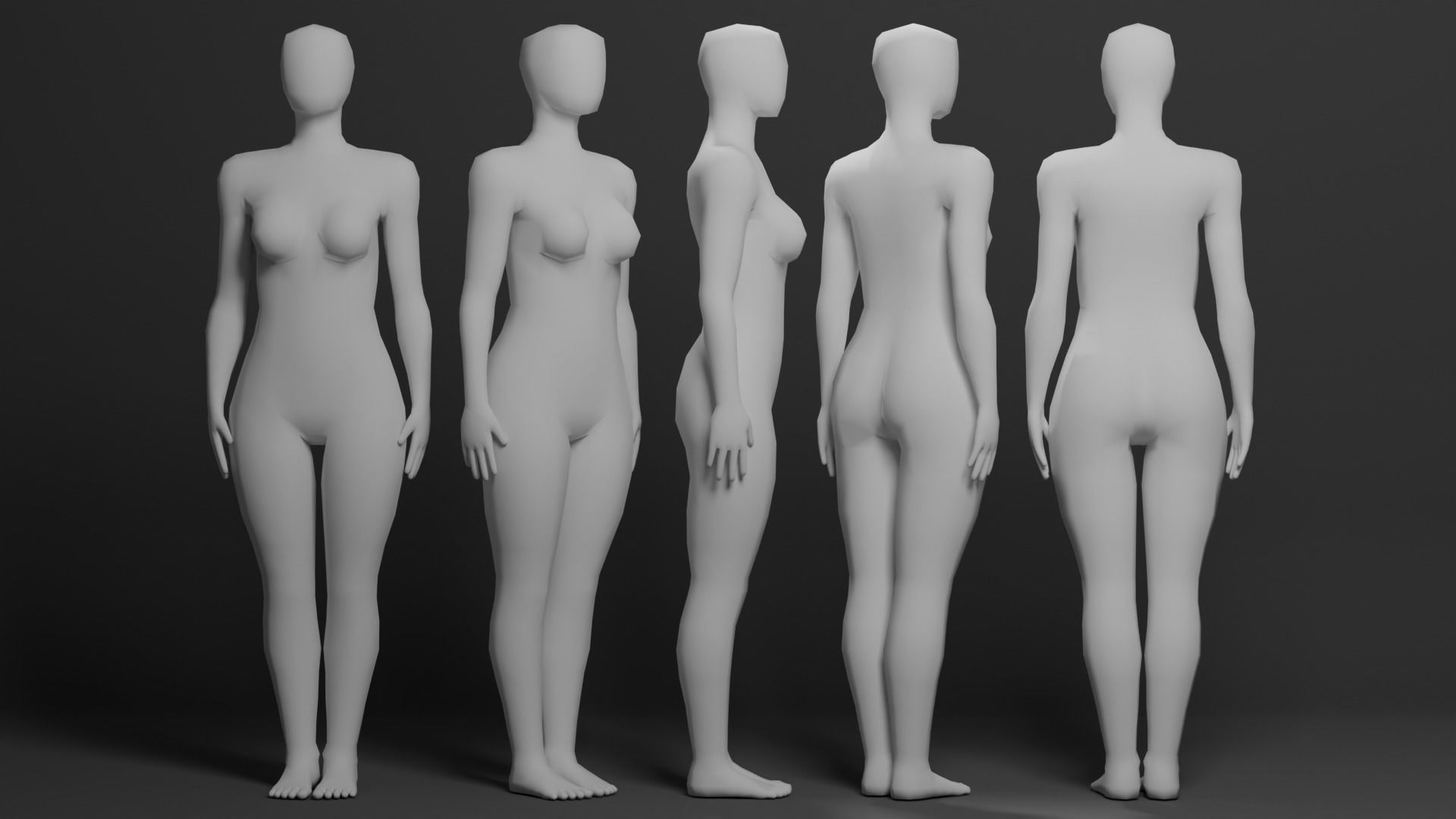 Basemesh Male Female 3D model_4
