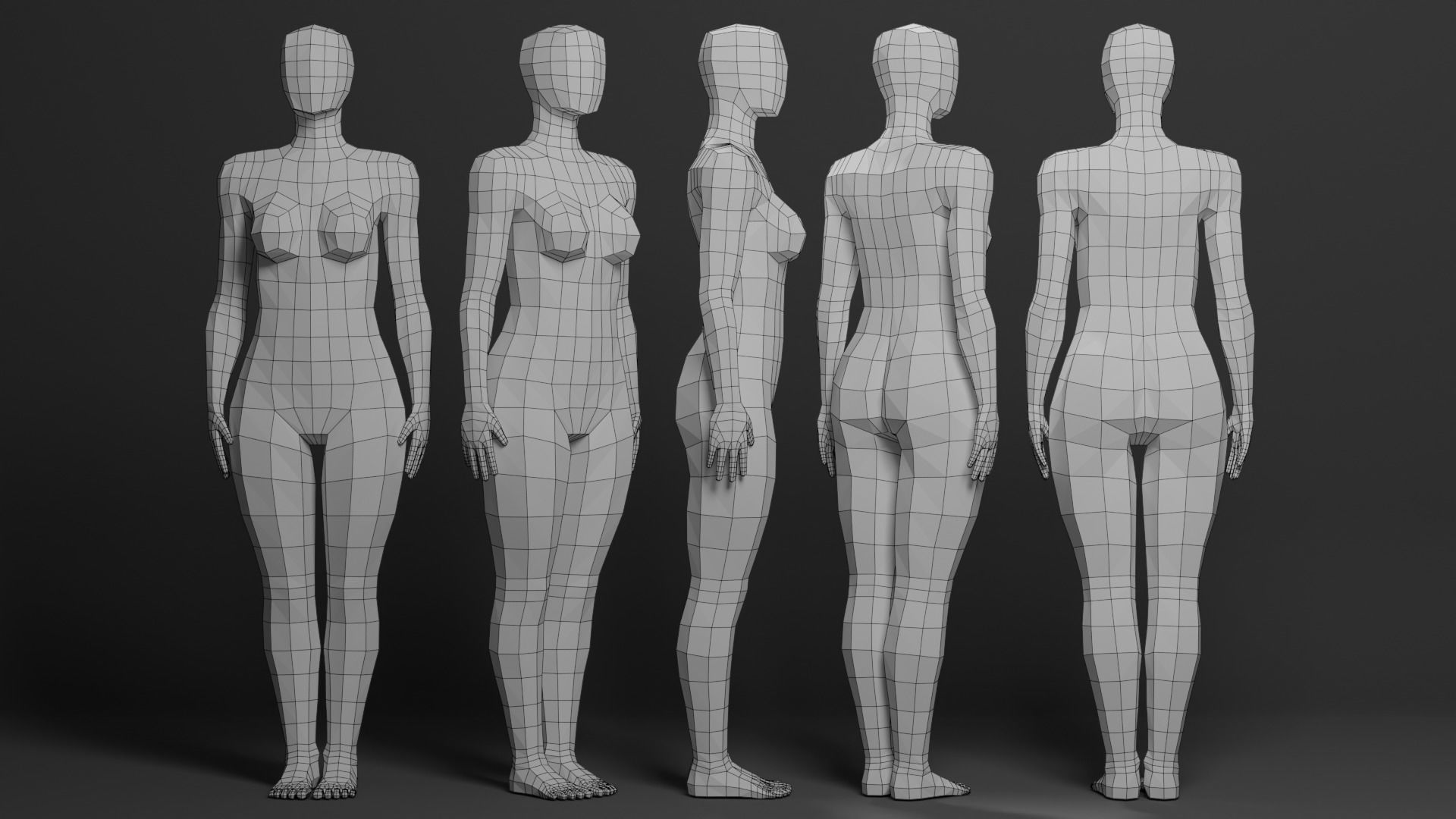 Basemesh Male Female 3D model_6