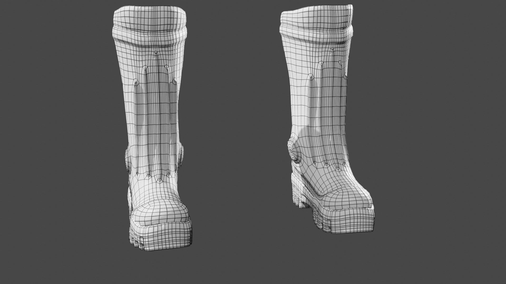 Gumboots-Worker Boots Low-poly 3D model_18