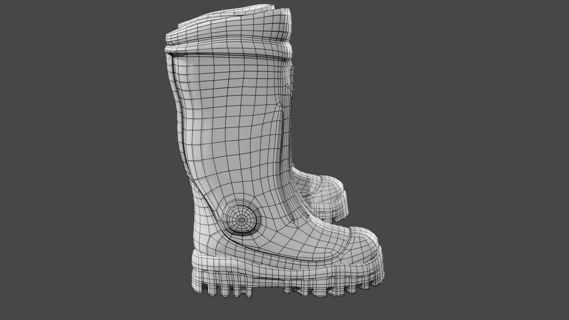 Gumboots-Worker Boots Low-poly 3D model_17