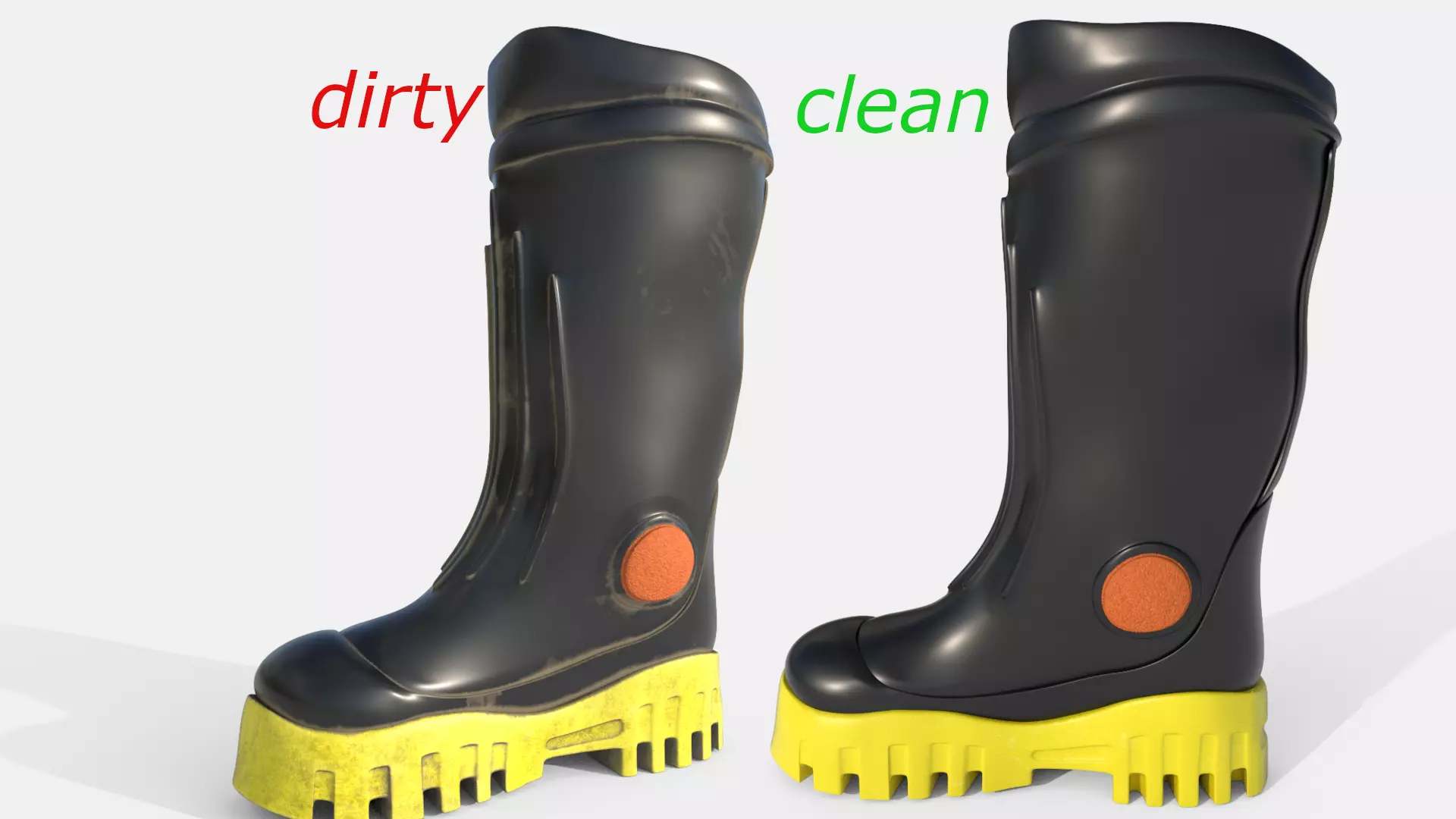 Gumboots-Worker Boots Low-poly 3D model_0