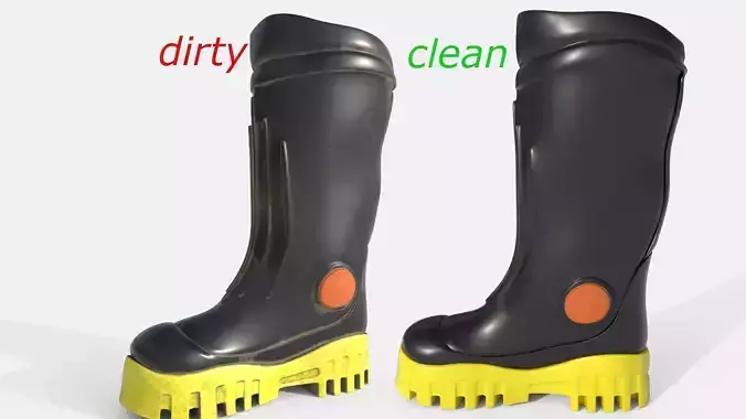 Gumboots-Worker Boots Low-poly 3D model