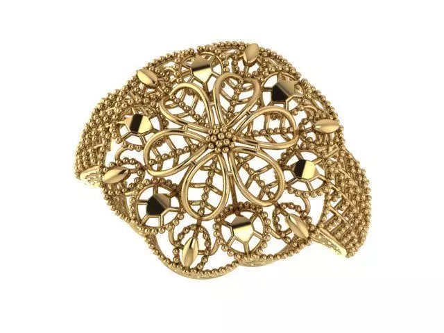 Flower Ring 3D print model_0