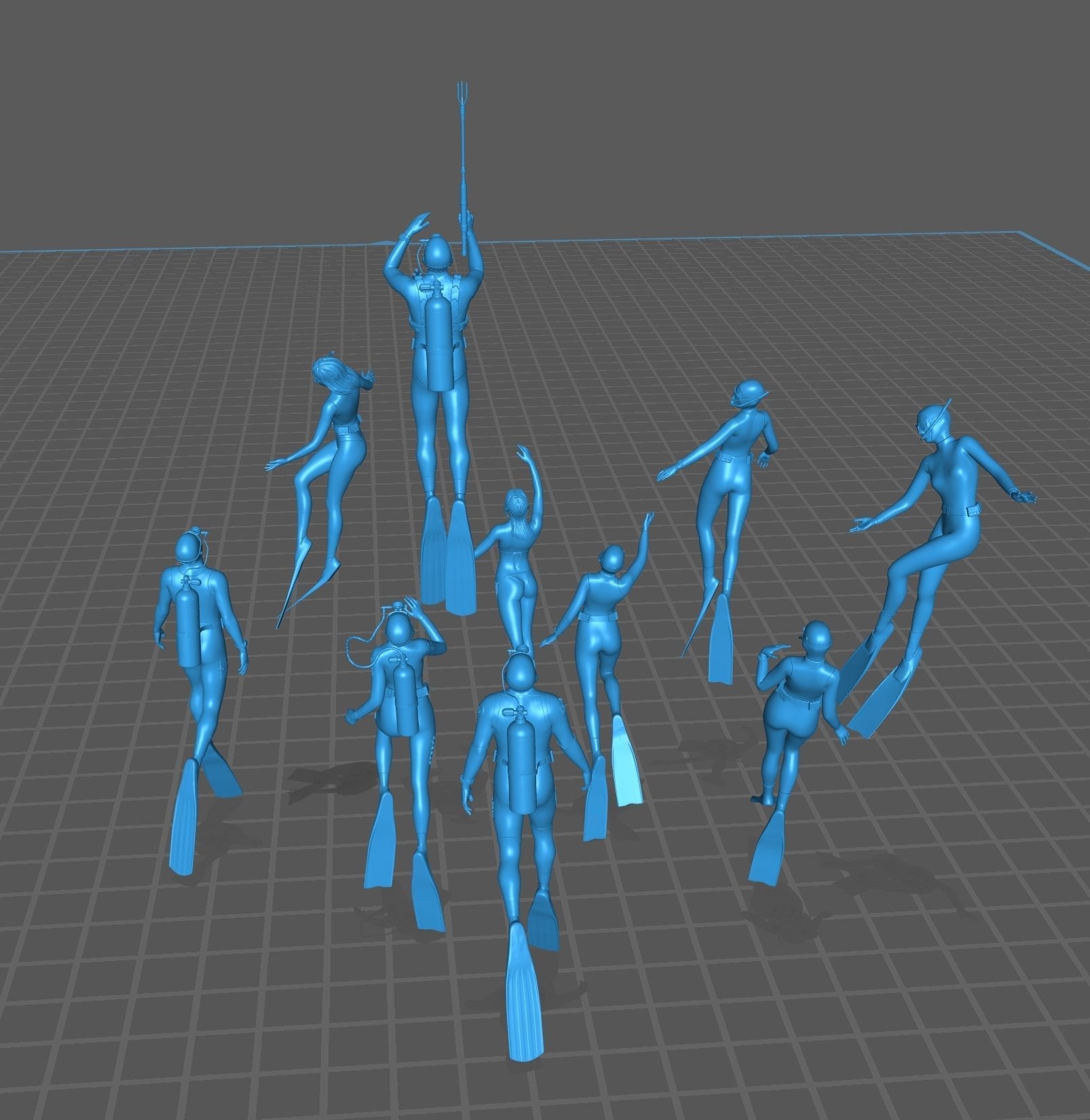 scuba diorama 3D print model_2