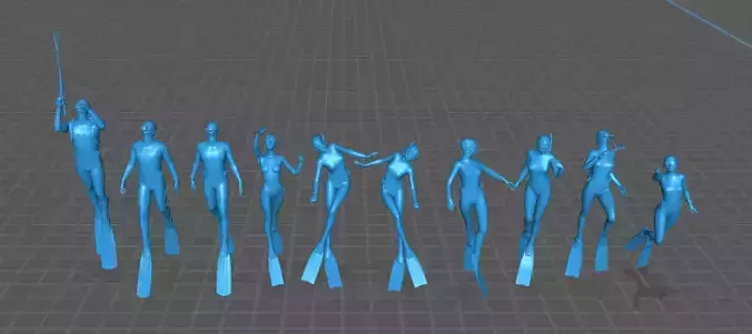 scuba diorama 3D print model