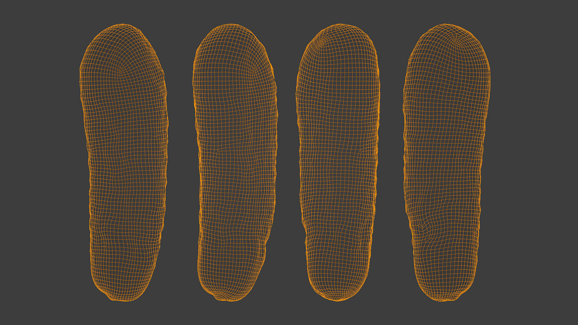 Cucumbers scanned models Low-poly 3D model_9