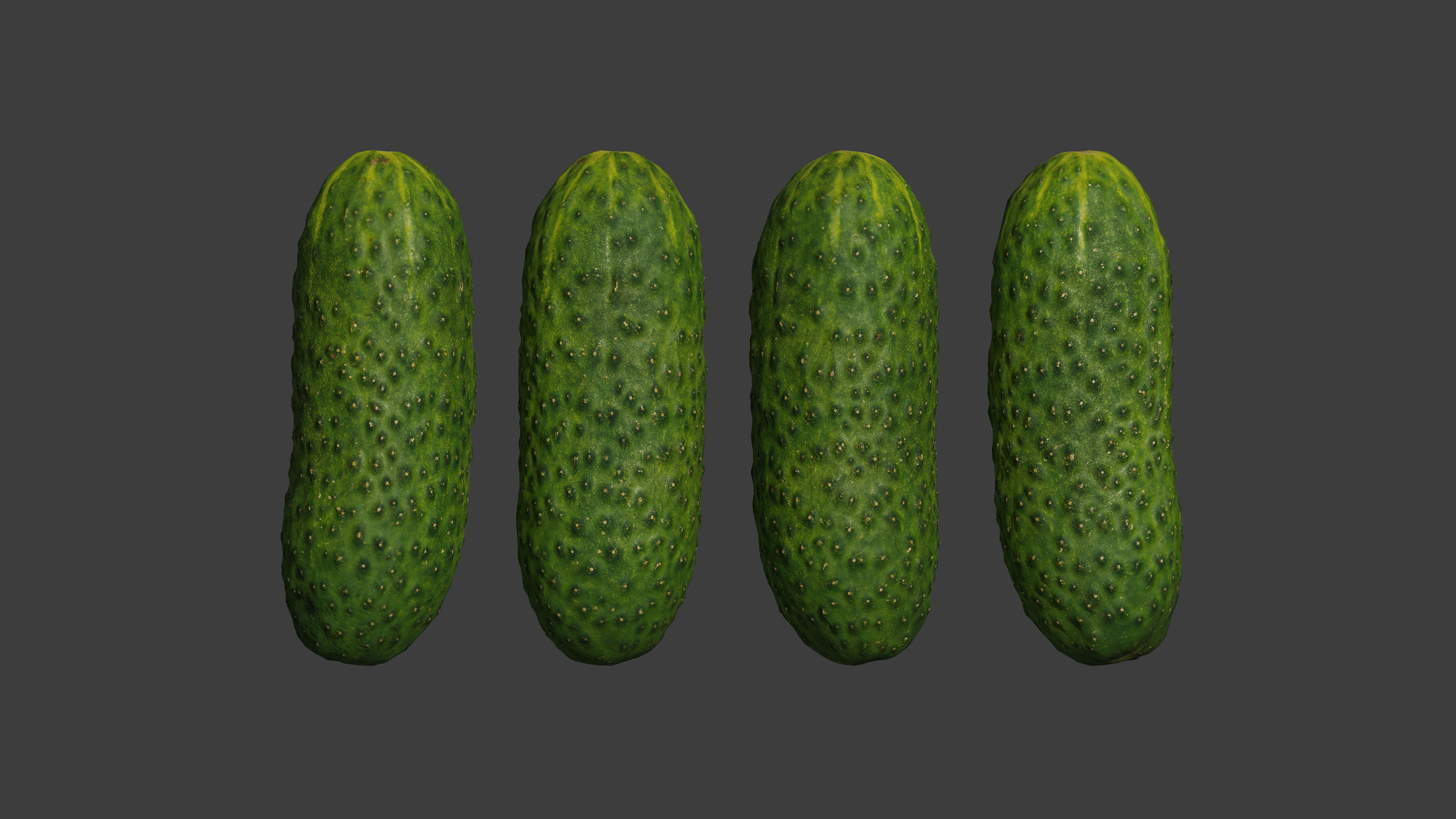 Cucumbers scanned models Low-poly 3D model_4