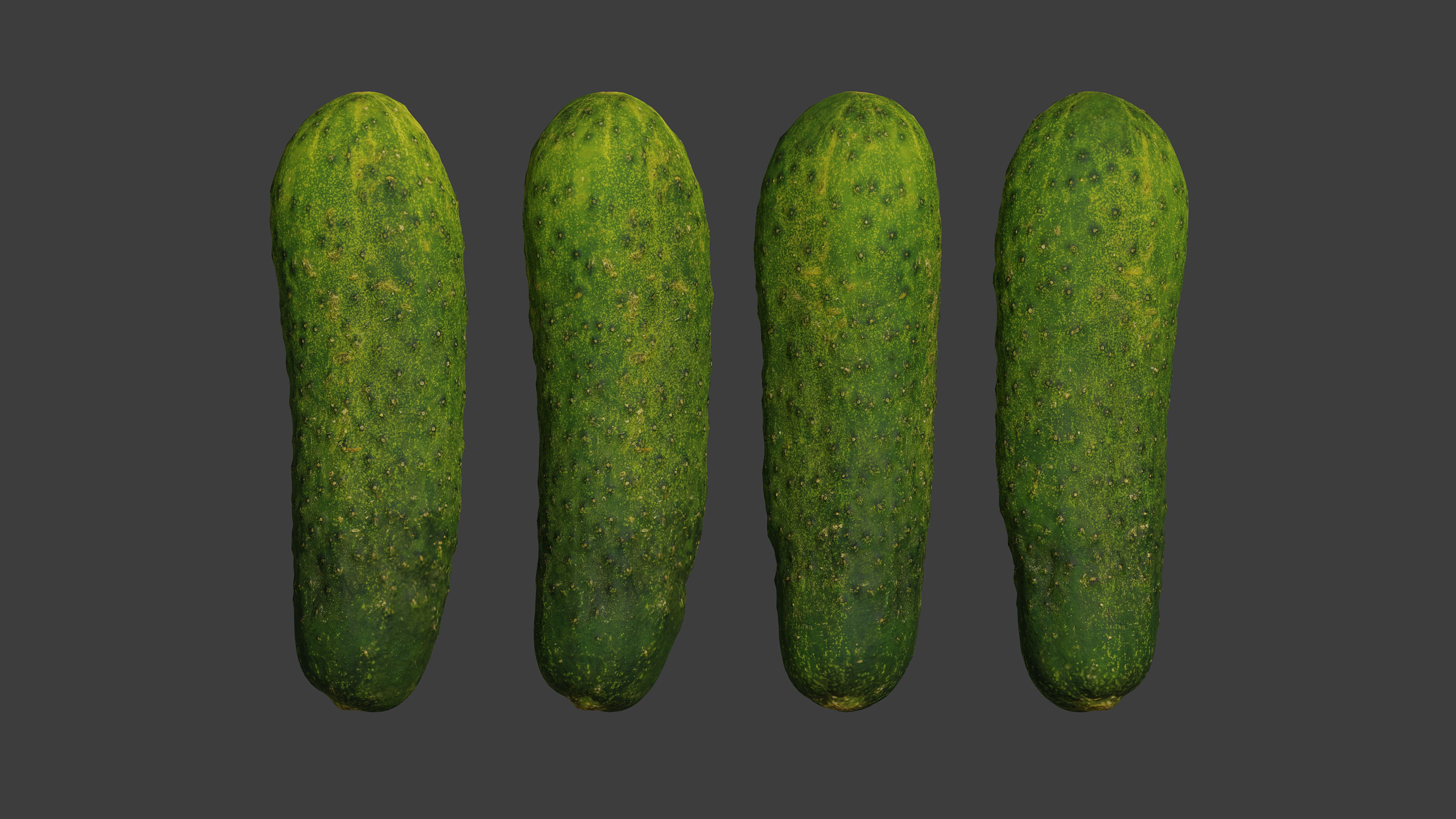 Cucumbers scanned models Low-poly 3D model_8