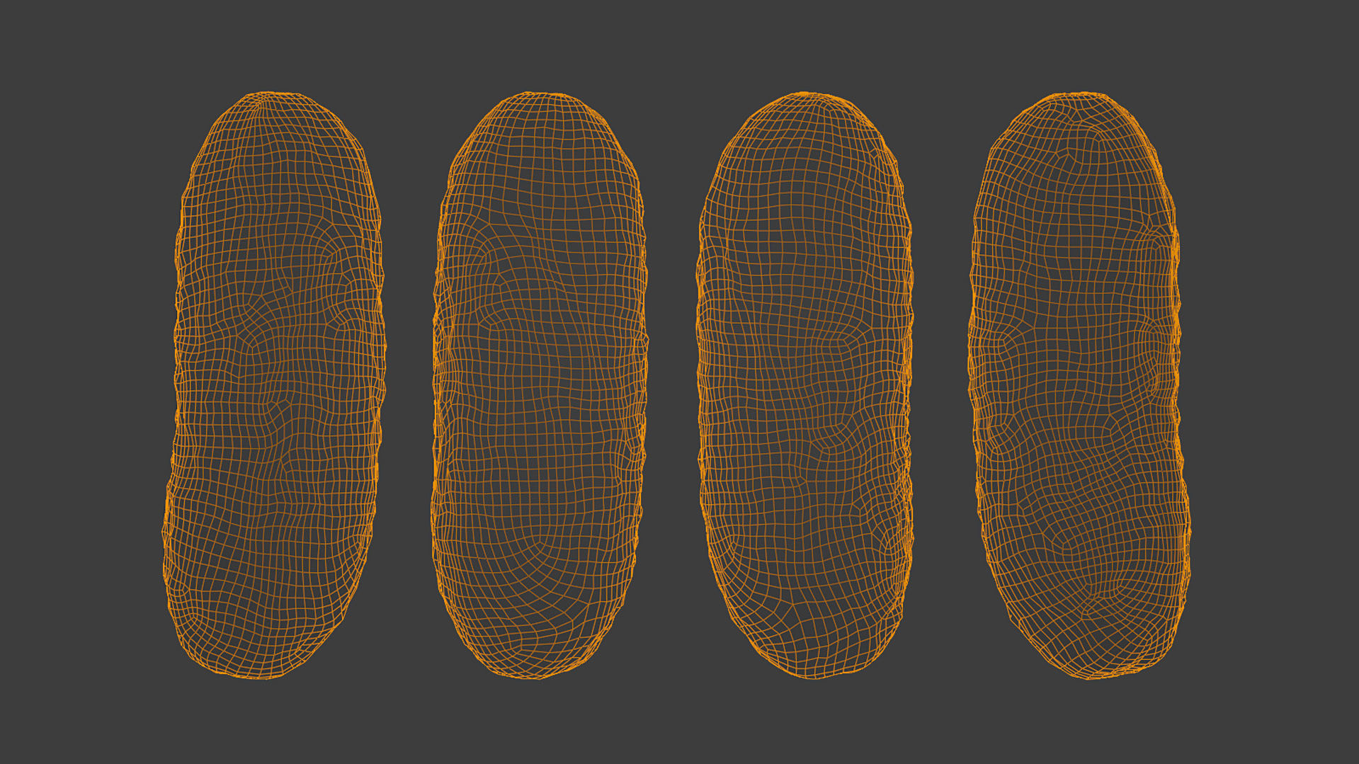 Cucumbers scanned models Low-poly 3D model_5