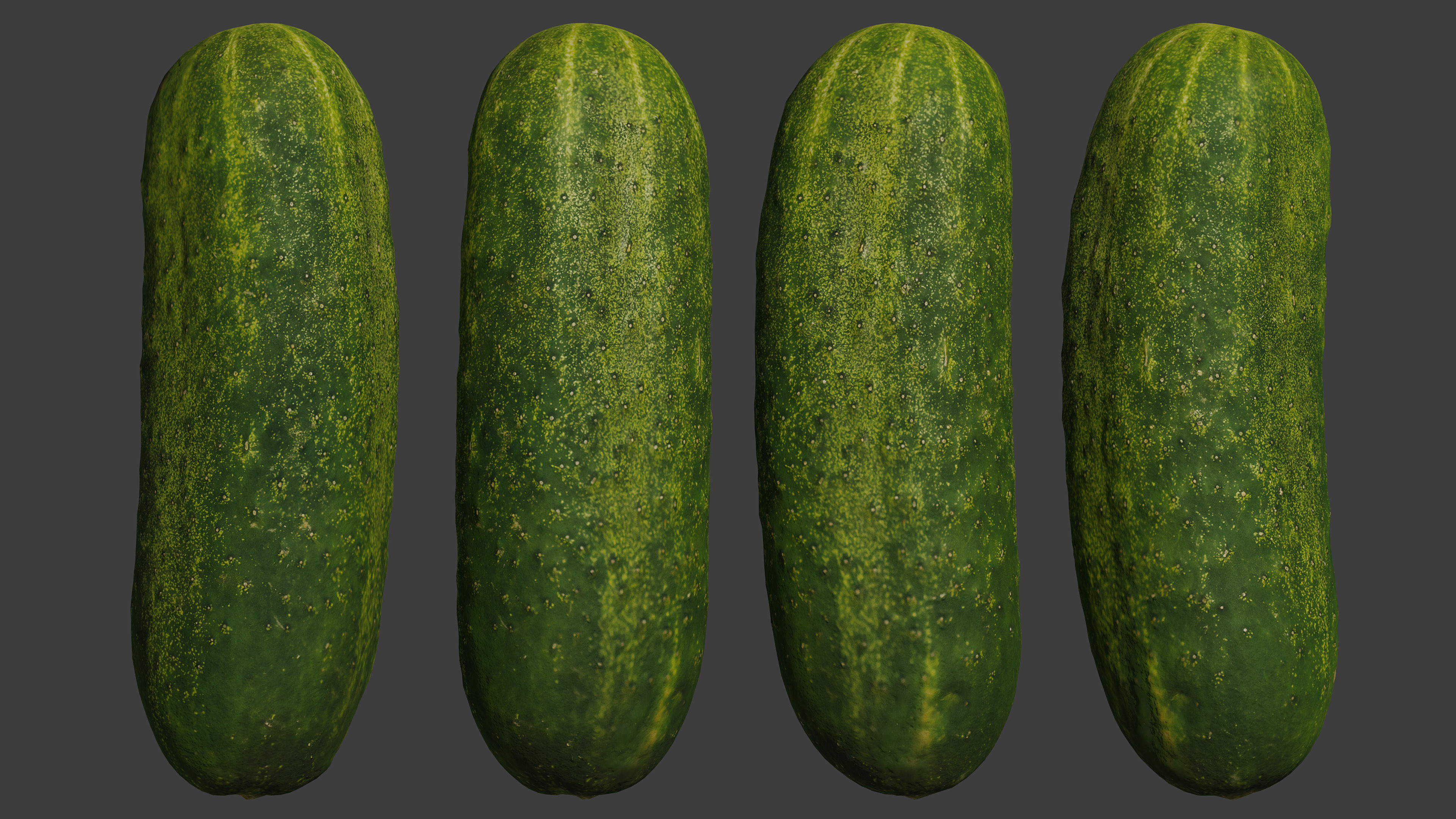 Cucumbers scanned models Low-poly 3D model_6