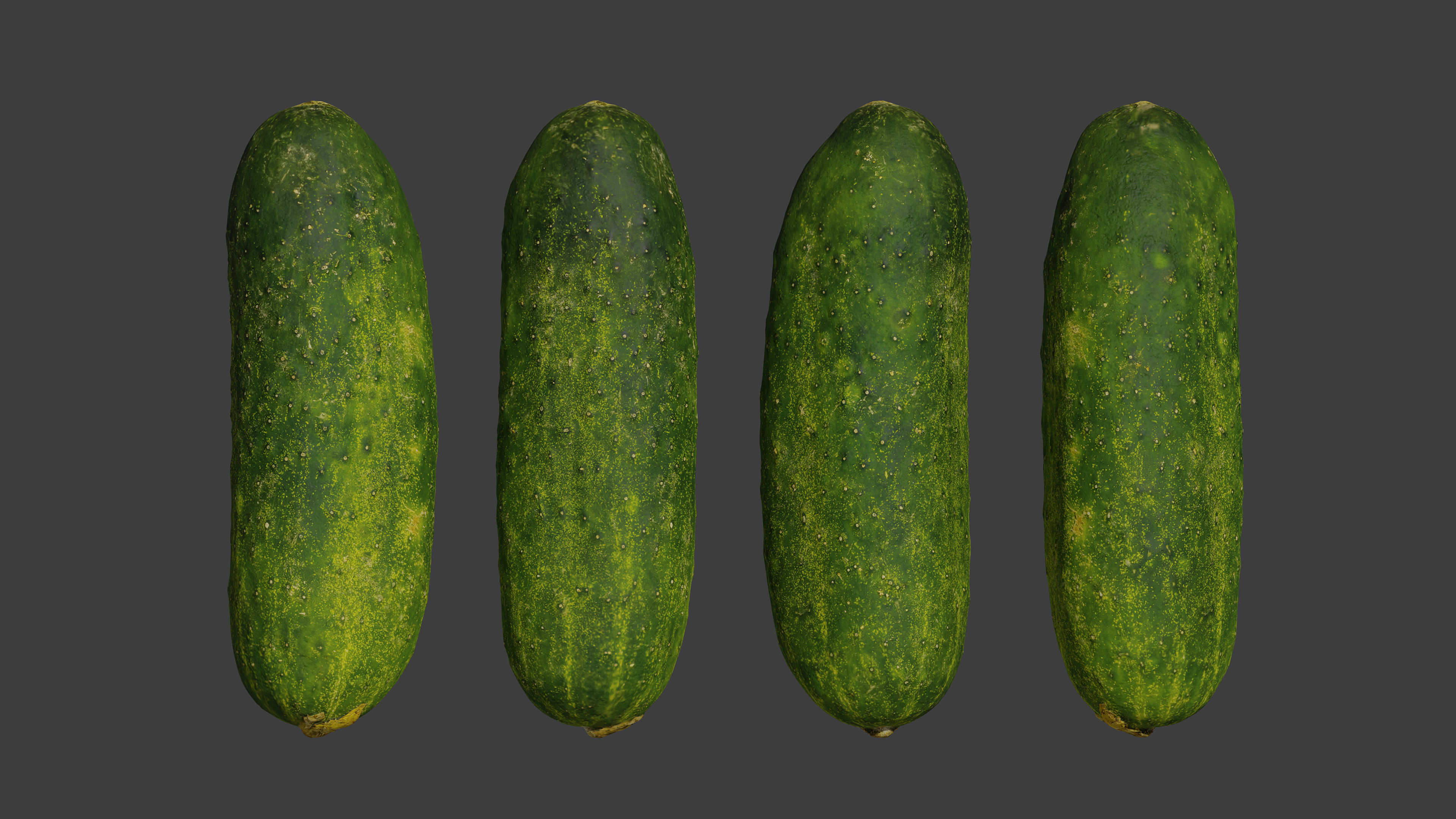 Cucumbers scanned models Low-poly 3D model_12