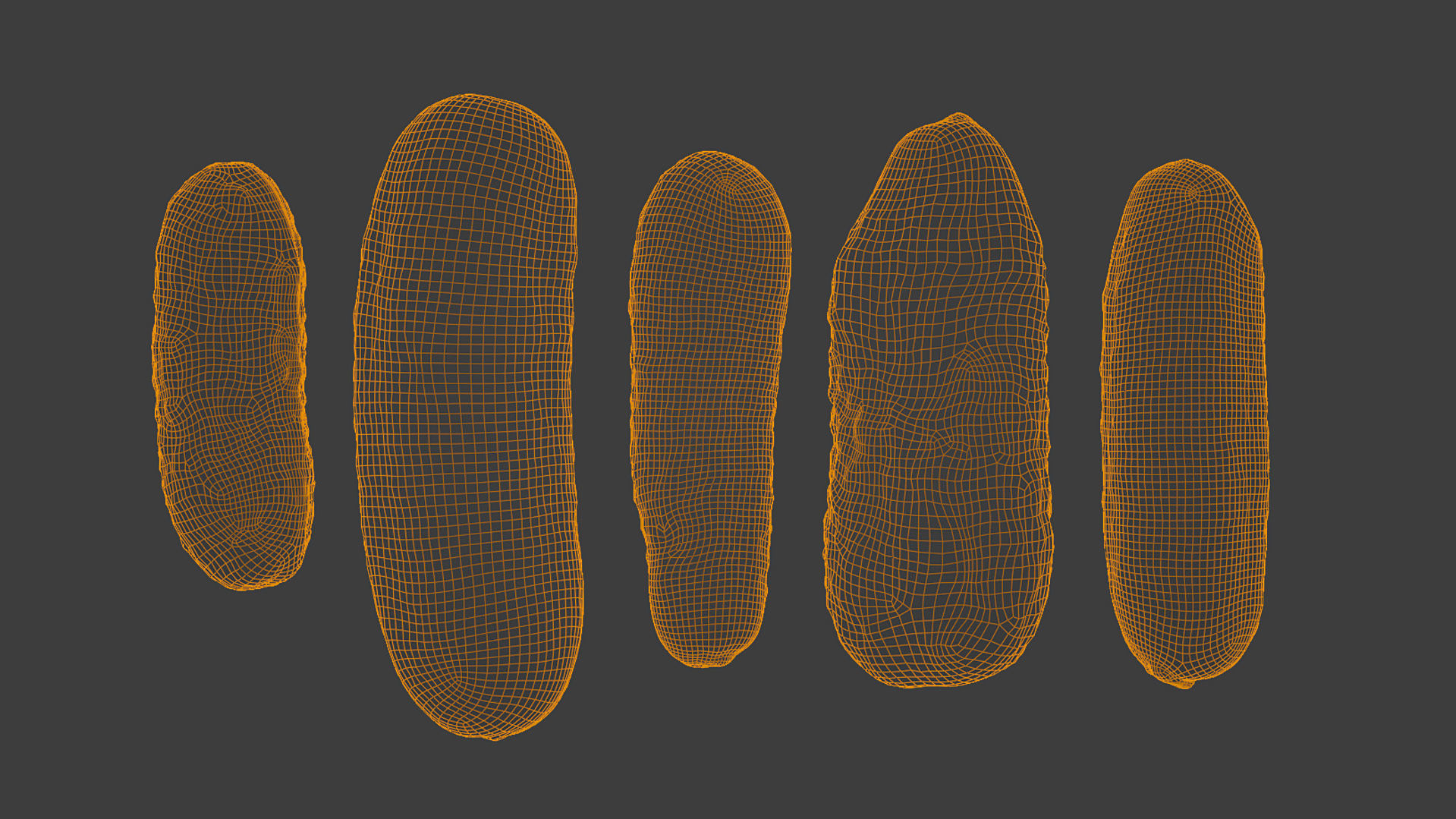 Cucumbers scanned models Low-poly 3D model_1