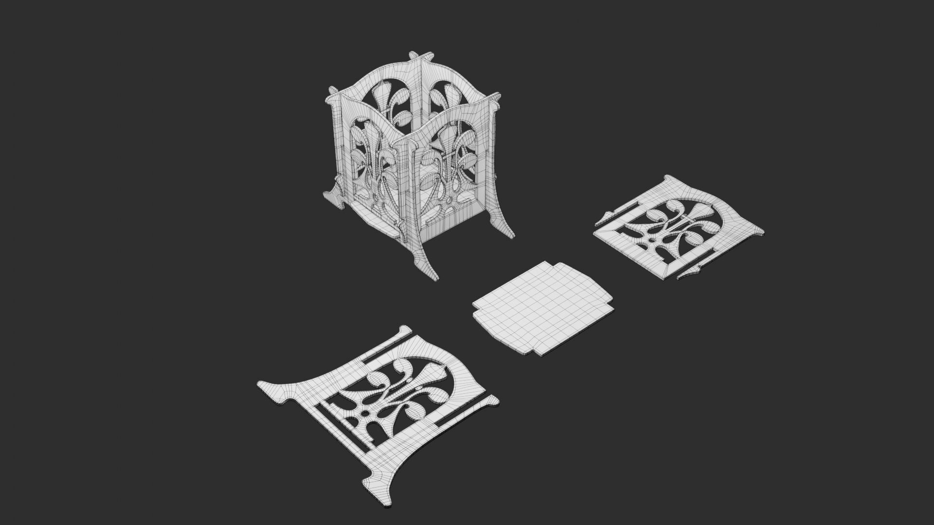 Puzzle - Open Wooden Crate Box 3D print model_7
